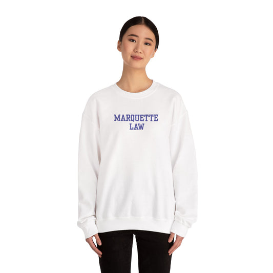 Marquette Law Unisex Heavy Blend™ White Crewneck Sweatshirt - Embroidered