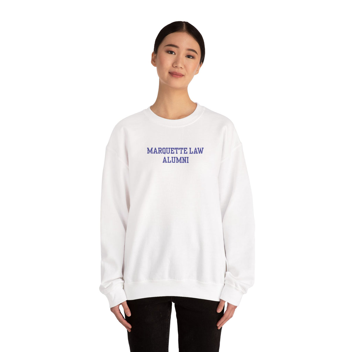 Marquette Law Alumni Unisex Heavy Blend™ White Crewneck Sweatshirt - Embroidered