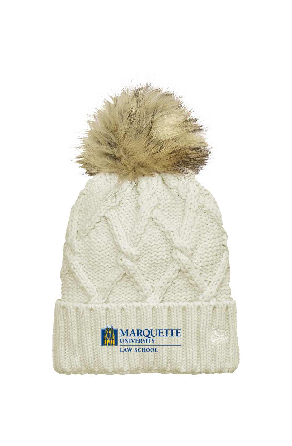 Marquette Law School Faux Fur Pom Beanie