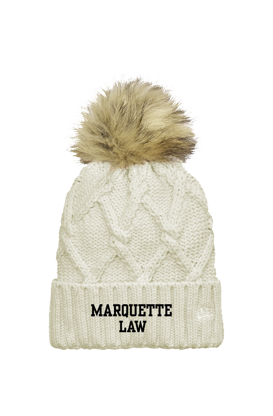 Marquette Law Faux Fur Pom Beanie