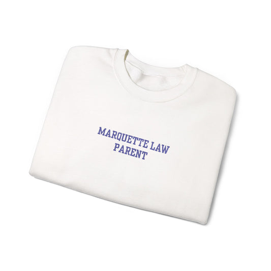 Marquette Law Parent Unisex Heavy Blend™ White Crewneck Sweatshirt - Embroidered