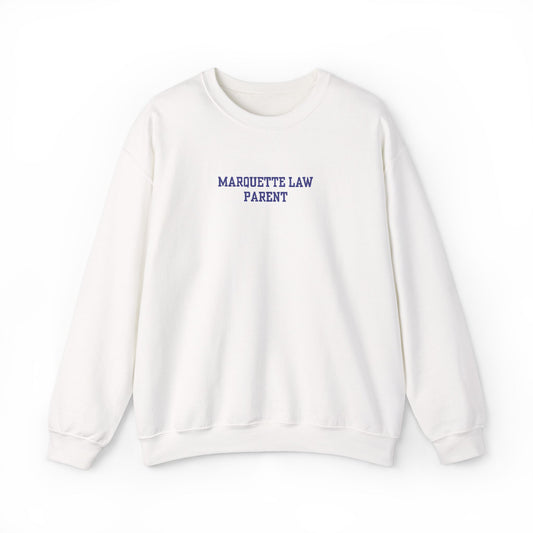 Marquette Law Parent Unisex Heavy Blend™ White Crewneck Sweatshirt - Embroidered
