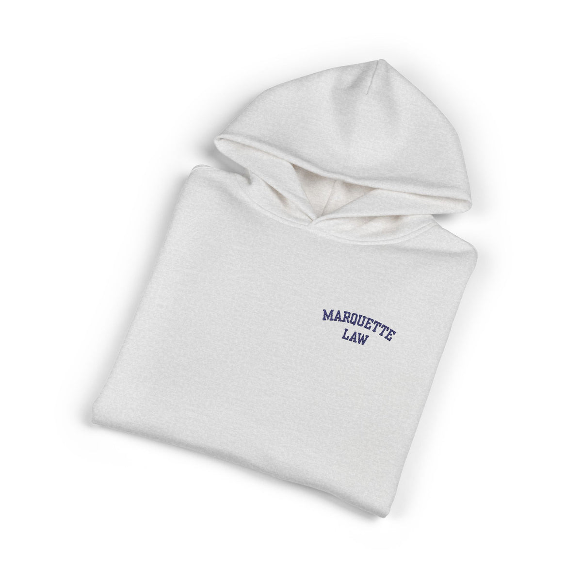 Marquette Law Relaxed White Hoodie - Embroidered