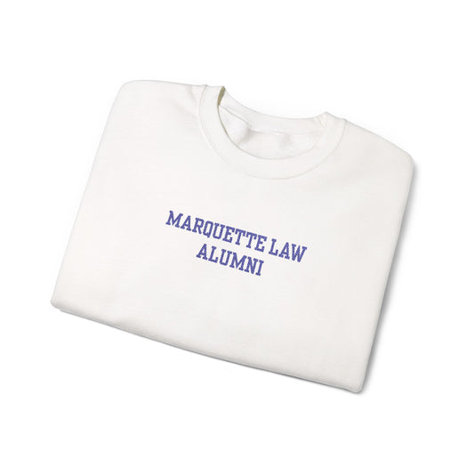 Marquette Law Alumni Unisex Heavy Blend™ White Crewneck Sweatshirt - Embroidered