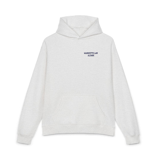 Marquette Law Alumni Relaxed White Hoodie - Embroidered