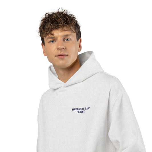 Marquette Law Parent Relaxed White Hoodie - Embroidered