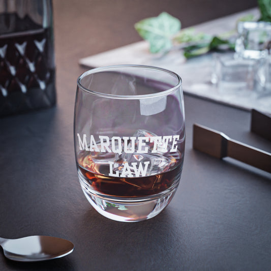 Marquette Law Arch Logo Whiskey Glass